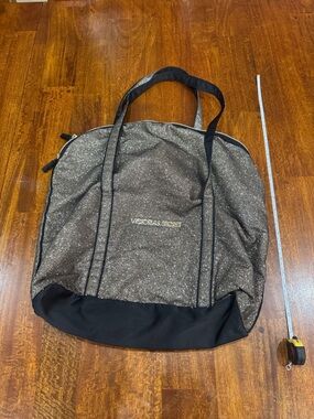 Victoria's Secret Gold Glitter Tote with Black Trim